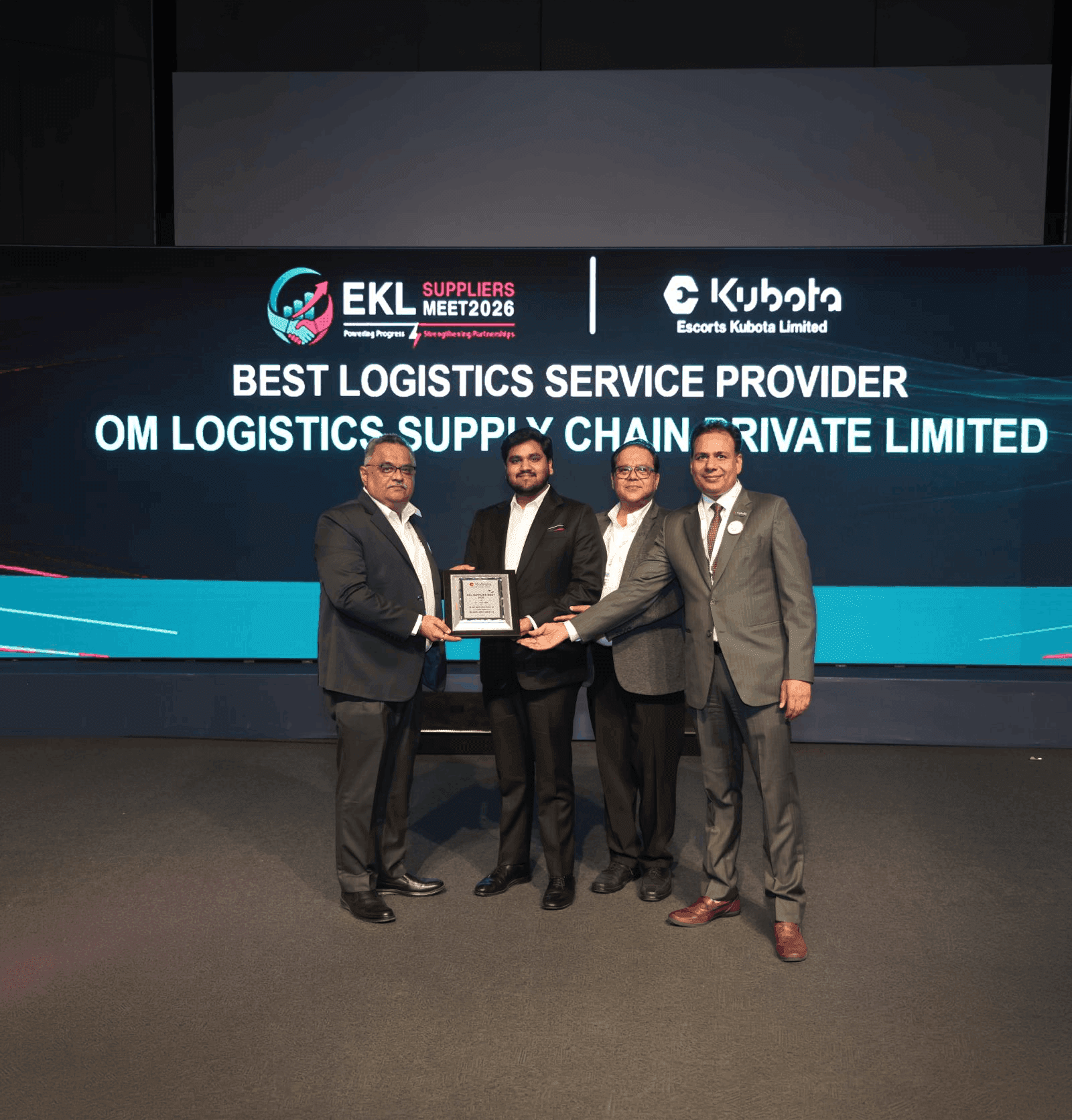 Best Logistics Service Provider Award at the EKL Suppliers Meet 2026 by Escorts Kubota Limited